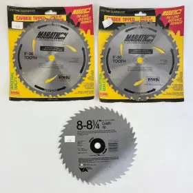 25233  2 Irwin Marathon 1 Vermont American 14050 Three 3 Saw Blade 8 Inch Arbor 5/8 Round Iwin And