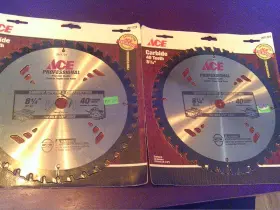 2011724 Ace Two 8-1/4 Inch X 40 Tooth Carbide Tipped Saw Blades