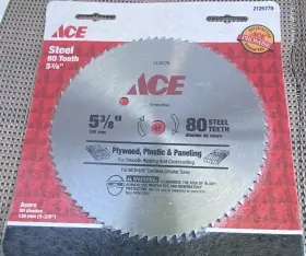 Ace 2126779 5-3/8 Inch 80t Steel Circular Saw Blade For Plywood/plastic/paneling 2pk
