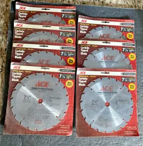 22245 Ace 7 Carbide Tipped 7-1/4 Inch Circurlar Sawblades 20 Teeth Combination And Rip