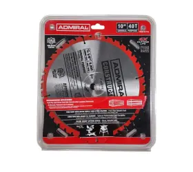 62718 Admiral 10 Inch 40tooth General Purpose Circular Saw Blade Nitro Shield Coating