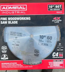 62723 Admiral 10 Inch 60t Finishing Circular Saw Blade C4 Fine Crosscut Item New