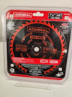 62733 Admiral New 7-1/4 Inch 40t Fine Finish Circular Saw Blade Unopened Fast Ship