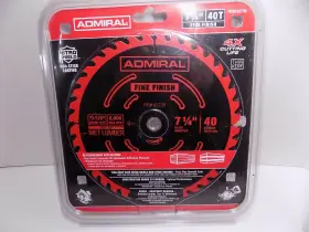62735 Admiral Fine Finish Circular Saw Blade 7.25 Inch 40 Teeth 5/8 Arbor Carbide