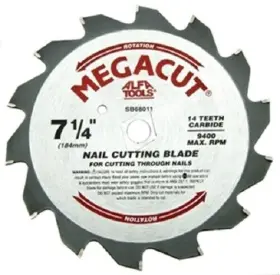 Sb68011 Alfa Tools 7-1/4 Inch X 14t Nail Cut Carbide Tipped Saw Blade