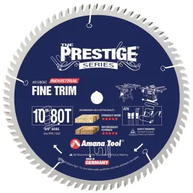 610800c Amana Tool 738685108000 Carbide Tipped Prestige Trim 10 Inch D X 80t Atb Deg 5/8 Bore Ci