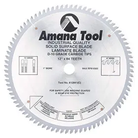 612841 Amana Tool 738685628416 - Carbide Tipped Solid Surface 12 Inch Dia X 84t Mtc D 1 Bore