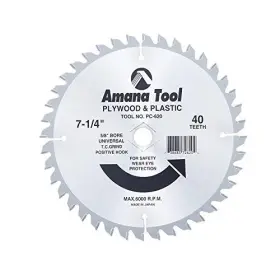 Pc-620 Amana Tool 738685726204 Carbide Tipped Plywood And Plastic 7-1/4 Inch Dia X 40t Tcg 5/8 - Unive