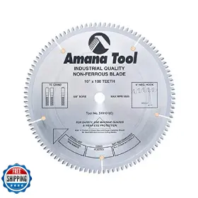 B000b5yx1g Amana Tool 10in Carbide Tipped Aluminum Non-ferrous Metals Circular Saw Blade 10