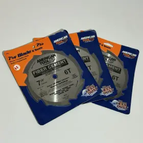 25702at American Tool Inch Set Of 3 7 1/4 6 T Fiber Cement Industrial Carbide Saw Blade