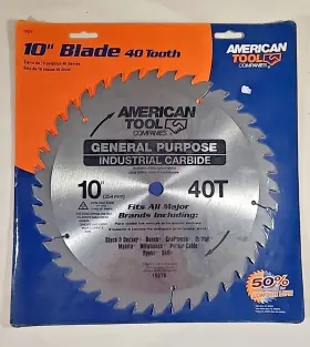 15270 American Tool Co. 10 Inch 40 Carbide Tooth Circular Saw Blade #15270 / 5/8 Arbor