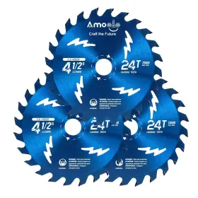 Amoolo 974157526000 4-1/2 Inch 24t Arbor Circular Saw Blade For Cutting Wood Plastic And Compos