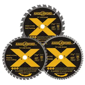 Angelsword 445014636655 Circular Saw Blade Set 24t 40t 60t For Versatile Wood Cutting