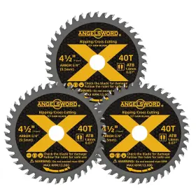 Angelsword 760218604222 4-1/2 Inch Circular Saw Blade 3/8 Arbor 40t For Ripping Cross Woo