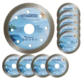 Tsb011052212x10 Antengdatool 10pcs 4 Inch Porcelain Tile Blades Super Thin Diamond Turbo Blade Dry Wet Cu