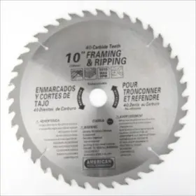 32034 Ate 10 Inch 40 Tooth 40t Carbide Tip Wood Tipped Circular Round Power Saw Blade
