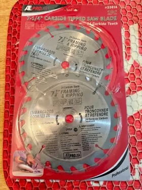 33014 Ate Pro 7 1/4 Inch Saw Blades 2 Pack 24 Teeth Carbide Tip New #33014