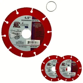 18007 Ate Pro. Tools 3 Pack - Carbide Wood Saw Blade 4-1/2 Inch Angle Grinder Cutting Wheel