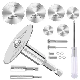 Auxiren 744110677751 11 Pcs Rotary Drill Saw Blades 6 Mini Circular With 2 1/4 Inch H