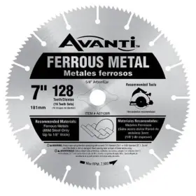 Avanti 008925084556 7 Inch X 128-tooth Metal Cutting Circular Saw Blade