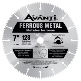 Avanti 313025937962 7 Inch X 128-tooth Metal Cutting Circular Saw Blade