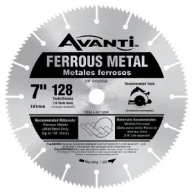 Avanti 445008911980 7 Inch X 128-tooth Metal Cutting Circular Saw Blade