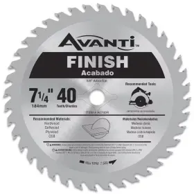 Avanti 445025977990 7-1/4 Inch X 40-tooth Finish Circular Saw Blade