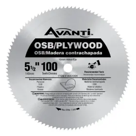 Avanti 445038865895 5-1/2 Inch X 100-tooth Osb/plywood Circular Saw Blade