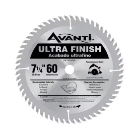 Avanti 445052546534 7-1/4 Inch X 60-tooth Carbide Fine Finish Circular Saw Blade