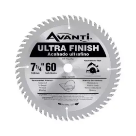 A0760r Avanti 7-1/4 In X 60-tooth Ultra Fine Finish Carbide Circular Saw Blade For Wood 1 Pack