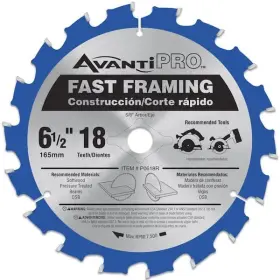 Avanti Pro 008925084105 6-1/2 Inch X 18-tooth Fast Framing Circular Saw Blade