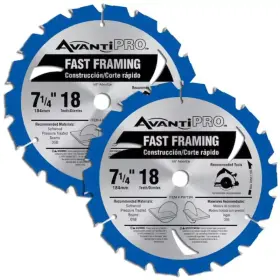 Avanti Pro 008925108764 7-1/4 Inch X 18-tooth Fast Framing Circular Saw Blade 2-pack