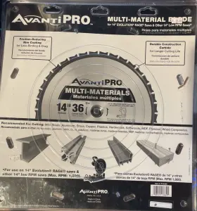 Avanti Pro 008925138891 14 Inch X 36-tooth Multi-material Circular Saw Blade New In Packaging