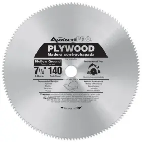 Avanti Pro 313109952928 7-1/4 Inch X 140-tooth Plywood Circular Saw Blade