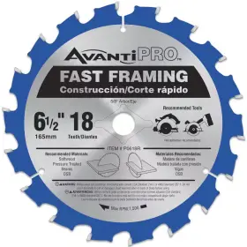 Avanti Pro 445030917998 6-1/2 Inch X 18-tooth Fast Framing Circular Saw Blade
