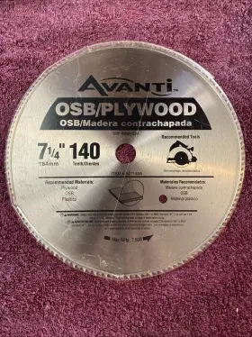 A07140a Avanti Pro 7-1/4 Inch 140-tooth Osb/plywood/plastic Circular Saw Blade Hss Steel