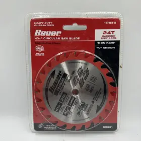 19710a-b Bauer 4 1/2 Circular Saw Blade 24t Carbide Teeth Atb Thin Kerf 3/8th Inch Arbor