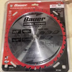 1975a-b6 Bauer 24t Carbide 10 Inch Miter Saw And Table Blade New Framing Multi