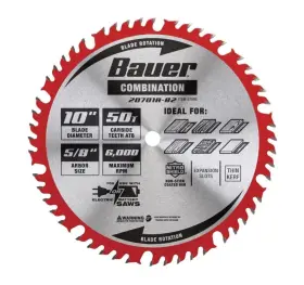 50796 Bauer 57096 10 Inch 50t Carbide Combination Miter And Circular Saw Blade #50796