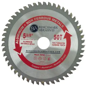 Benchmark Abrasives 752830534643 Tct 5 3/8 Inch Circular Saw Blade Tungsten Carbide Tipped Non Ferrous Metal