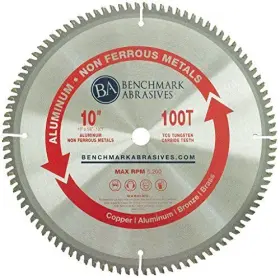 Benchmark Abrasives 752830535244 10 Inch Tct Saw Blade With 5/8 Arbor Circular Blades For Cutting Plastic Al