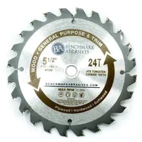 Benchmark Abrasives 752830579149 Tct 5 1/2 Inch Circular Saw Blade Tungsten Carbide Tipped For Cutting Plywo