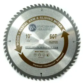 Benchmark Abrasives 787790392507 10 Inch Tct Saw Blade Tungsten Carbide Tipped Circular With 5/8 Arbor