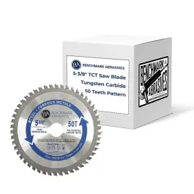 B0749t2f29 Benchmark Abrasives Tct 5-3/8 Inch Circular Saw Blade Tungsten Carbide Tipped Metal