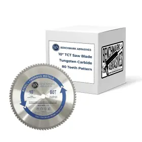Bm-tcm1000080t Benchmark Abrasives Tct 10 Inch Circular Saw Blade Tungsten Carbide Tipped Metal Cutting Blades