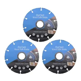 Beqell 415573244073 Carbide Wood Cutting Disc 4-1/2 Inch 3pcs Vacuum Brazed Cut-off Wheel