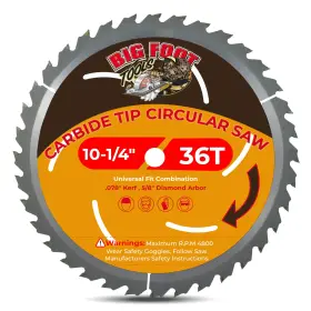 B0000224sh Big Foot Tools 10-1/4 Inch 36t Carbide-tipped Circular Saw Blade 5/8 Arbor