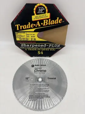 Black Decker 046038510098 Vintage And 10 Inch Contractors Chrome Plated Crosscut Saw Blade