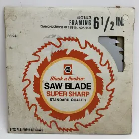 40143 Black Decker And 6.5 Inch Framing Saw Blade Diamond Arbor Hole With 5/8 Adaptor