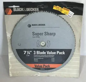 73-003 Black & Decker And Saw Blade 3 Blades 7 1/4 Inch Value Pack New Old Stock